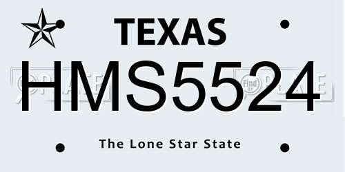 HMS5524 Texas License Plate