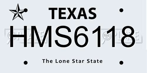 HMS6118 Texas License Plate
