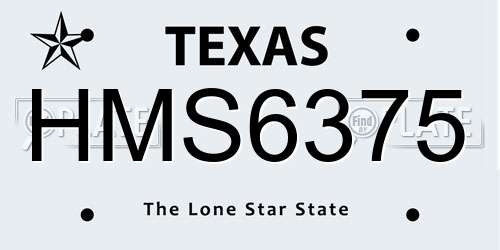 HMS6375 Texas License Plate