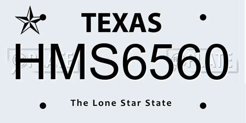HMS6560 Texas License Plate