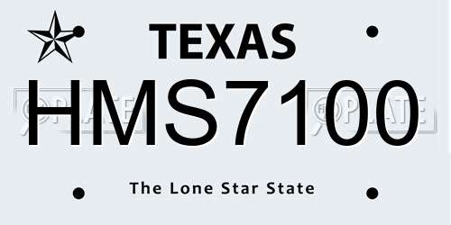 HMS7100 Texas License Plate