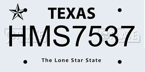 HMS7537 Texas License Plate