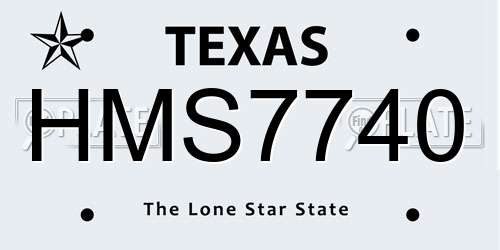 HMS7740 Texas License Plate
