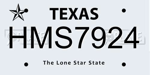 HMS7924 Texas License Plate