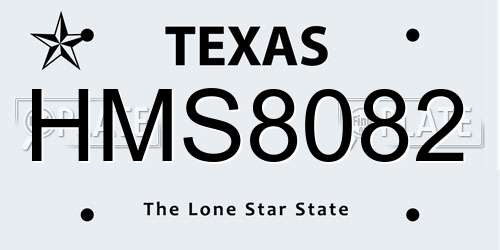 HMS8082 Texas License Plate