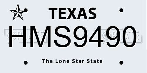 HMS9490 Texas License Plate