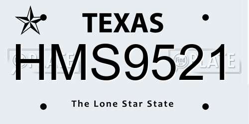HMS9521 Texas License Plate