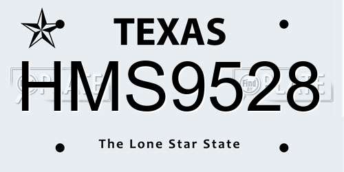 HMS9528 Texas License Plate