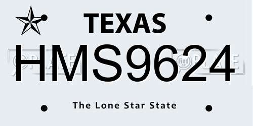 HMS9624 Texas License Plate