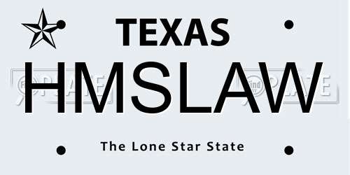 HMSLAW Texas License Plate