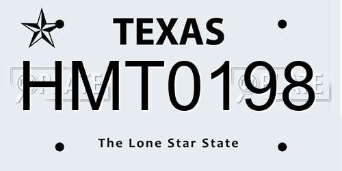 HMT0198 Texas License Plate