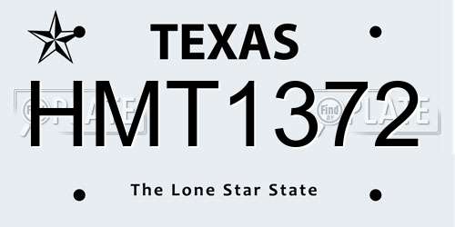 HMT1372 Texas License Plate