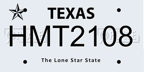 HMT2108 Texas License Plate