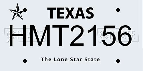 HMT2156 Texas License Plate