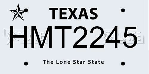 HMT2245 Texas License Plate