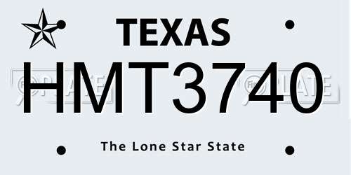 HMT3740 Texas License Plate