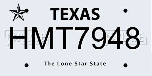 HMT7948 Texas License Plate