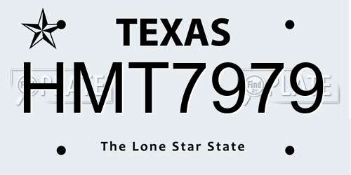HMT7979 Texas License Plate