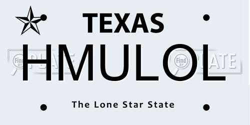 HMULOL Texas License Plate