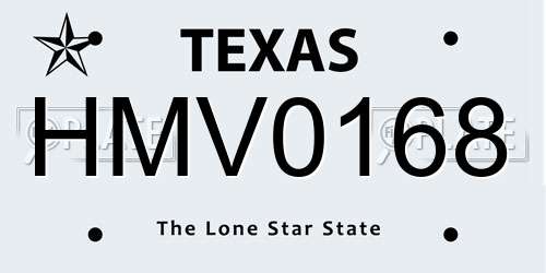 HMV0168 Texas License Plate
