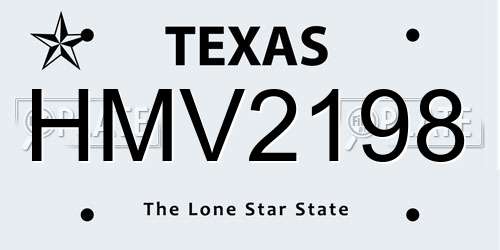 HMV2198 Texas License Plate