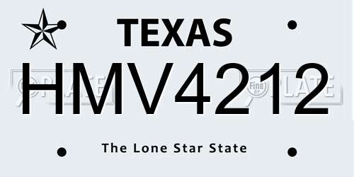 HMV4212 Texas License Plate