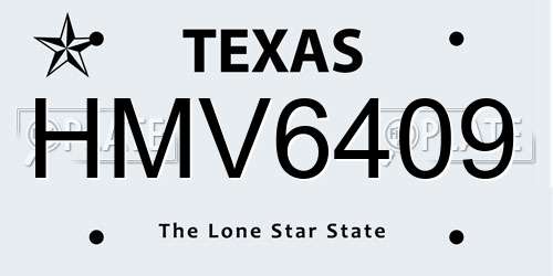 HMV6409 Texas License Plate