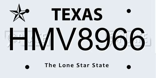 HMV8966 Texas License Plate