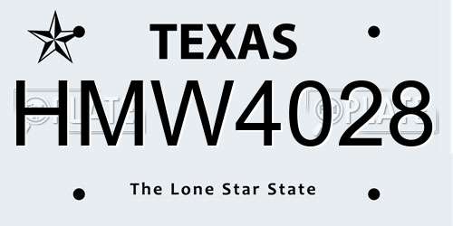 HMW4028 Texas License Plate