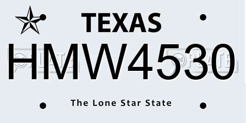 HMW4530 Texas License Plate