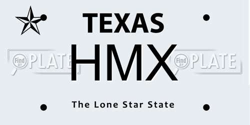 HMX Texas License Plate