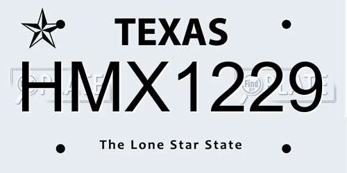 HMX1229 Texas License Plate
