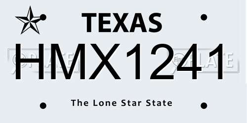 HMX1241 Texas License Plate