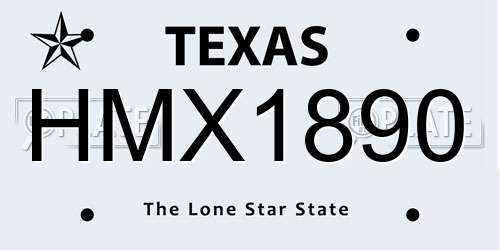 HMX1890 Texas License Plate