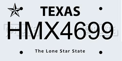 HMX4699 Texas License Plate