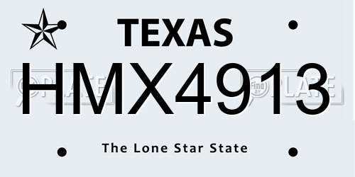 HMX4913 Texas License Plate
