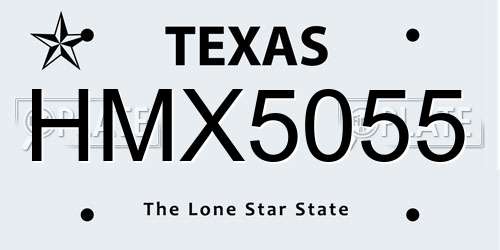 HMX5055 Texas License Plate