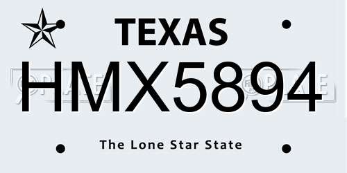 HMX5894 Texas License Plate