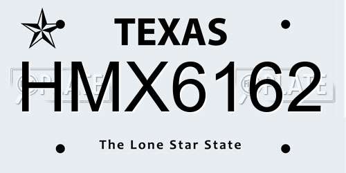 HMX6162 Texas License Plate