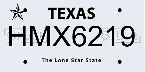 HMX6219 Texas License Plate