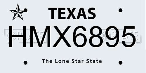 HMX6895 Texas License Plate