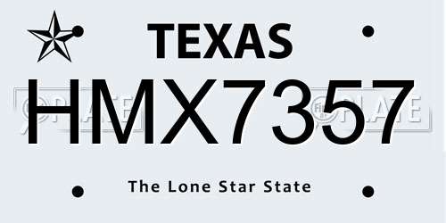 HMX7357 Texas License Plate
