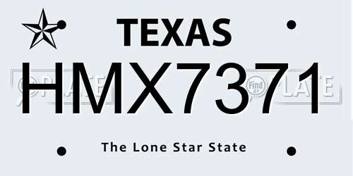 HMX7371 Texas License Plate