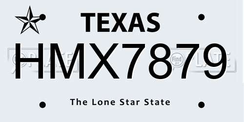 HMX7879 Texas License Plate