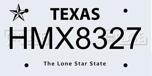 HMX8327 Texas License Plate