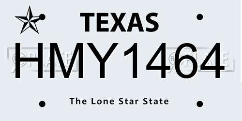 HMY1464 Texas License Plate