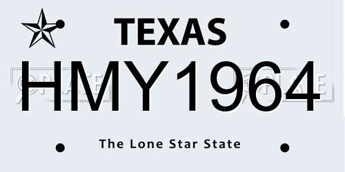 HMY1964 Texas License Plate