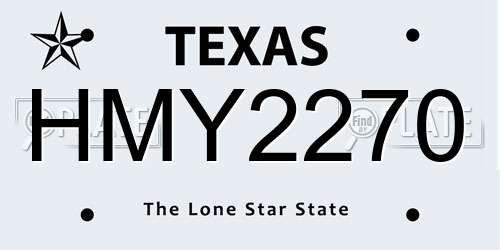 HMY2270 Texas License Plate