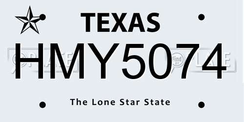 HMY5074 Texas License Plate