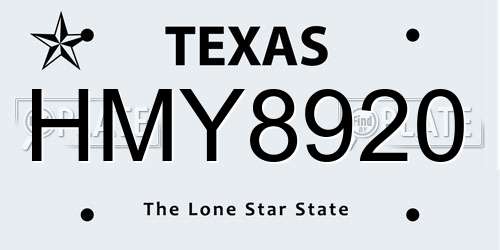 HMY8920 Texas License Plate